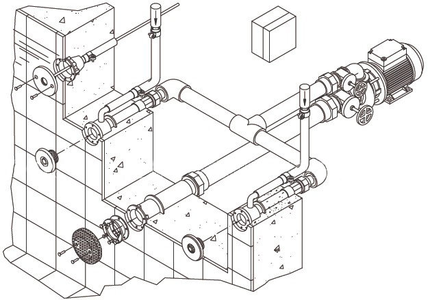 Основной комплект системы г/м "Standard", 2 форсунки, насос - 0,5 кВт, 230 В, 50 Гц, FitStar Hugo Lahme